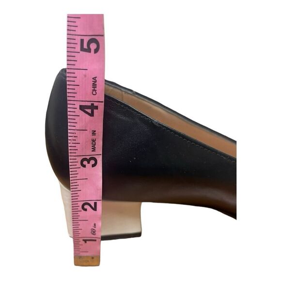 Enzo Angiolini Women’s Size 9 Leather Blue White Square Toe Heels Classy Office - Picture 3 of 8